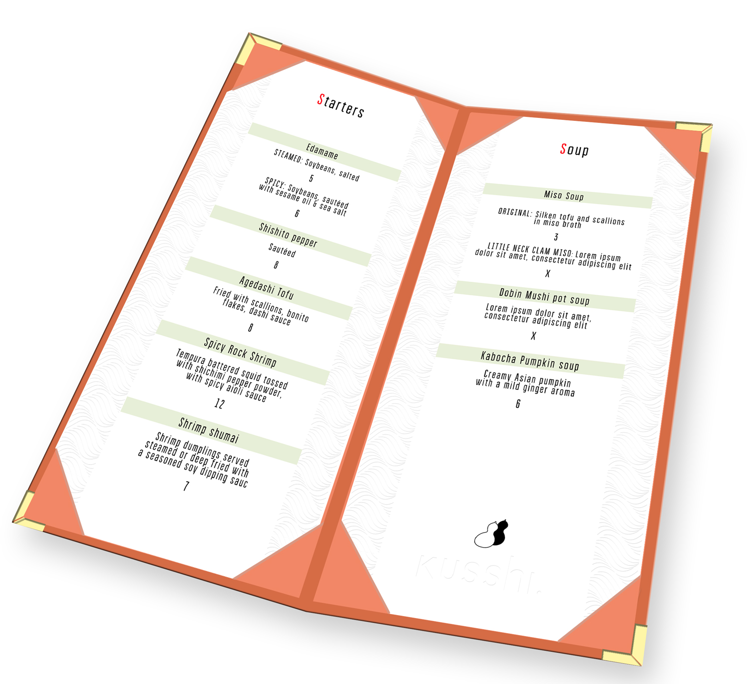 Menu Design by tarokun for this project | Design #19823824