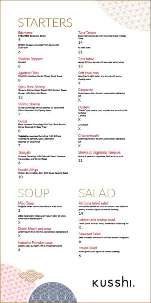 Menu Design by eleven for this project | Design: #19835430