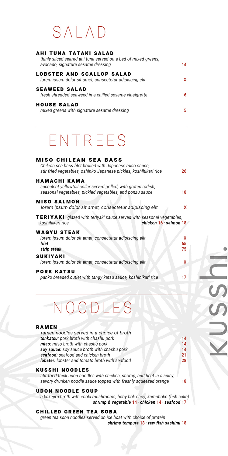 Menu Design by Frauke 2 for this project | Design #19851923