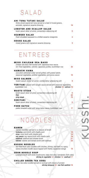 Menu Design by Frauke 2 for this project | Design: #19851923