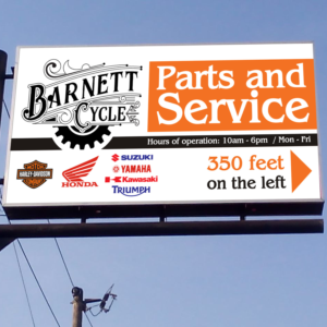 Signage Design by DG+ for BARNETT CYCLES | Design: #19850730
