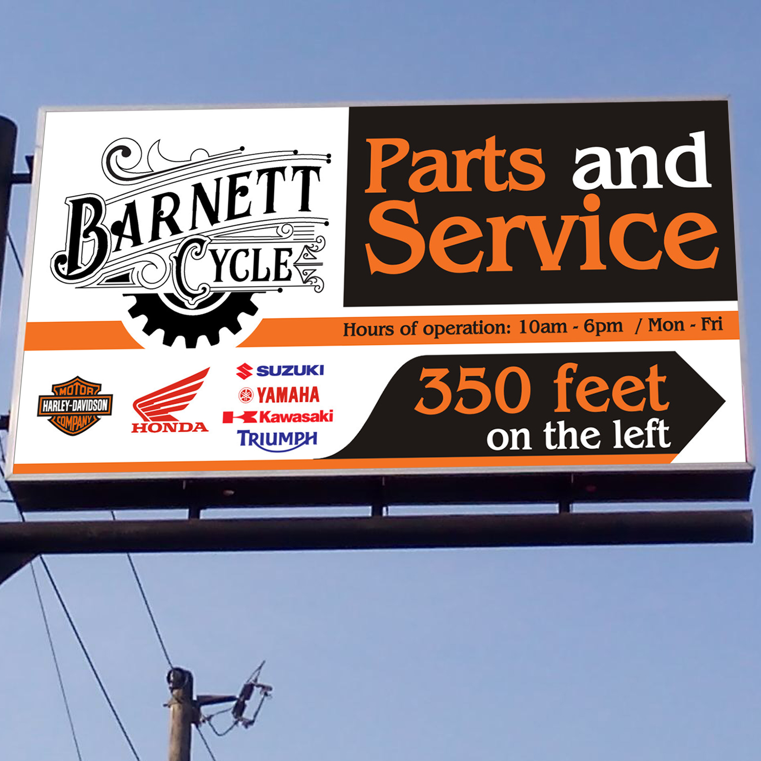 Diseño de Señalética por DG+ para BARNETT CYCLES | Diseño #19850826