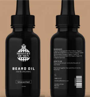 100% Organic Beard Care Product labels | Diseño Gráfico por fumbh.designs