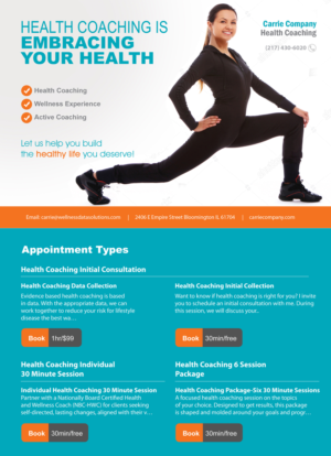 Flyer Design by ColorDrops for Carrie Company Health Coaching | Design: #19794960