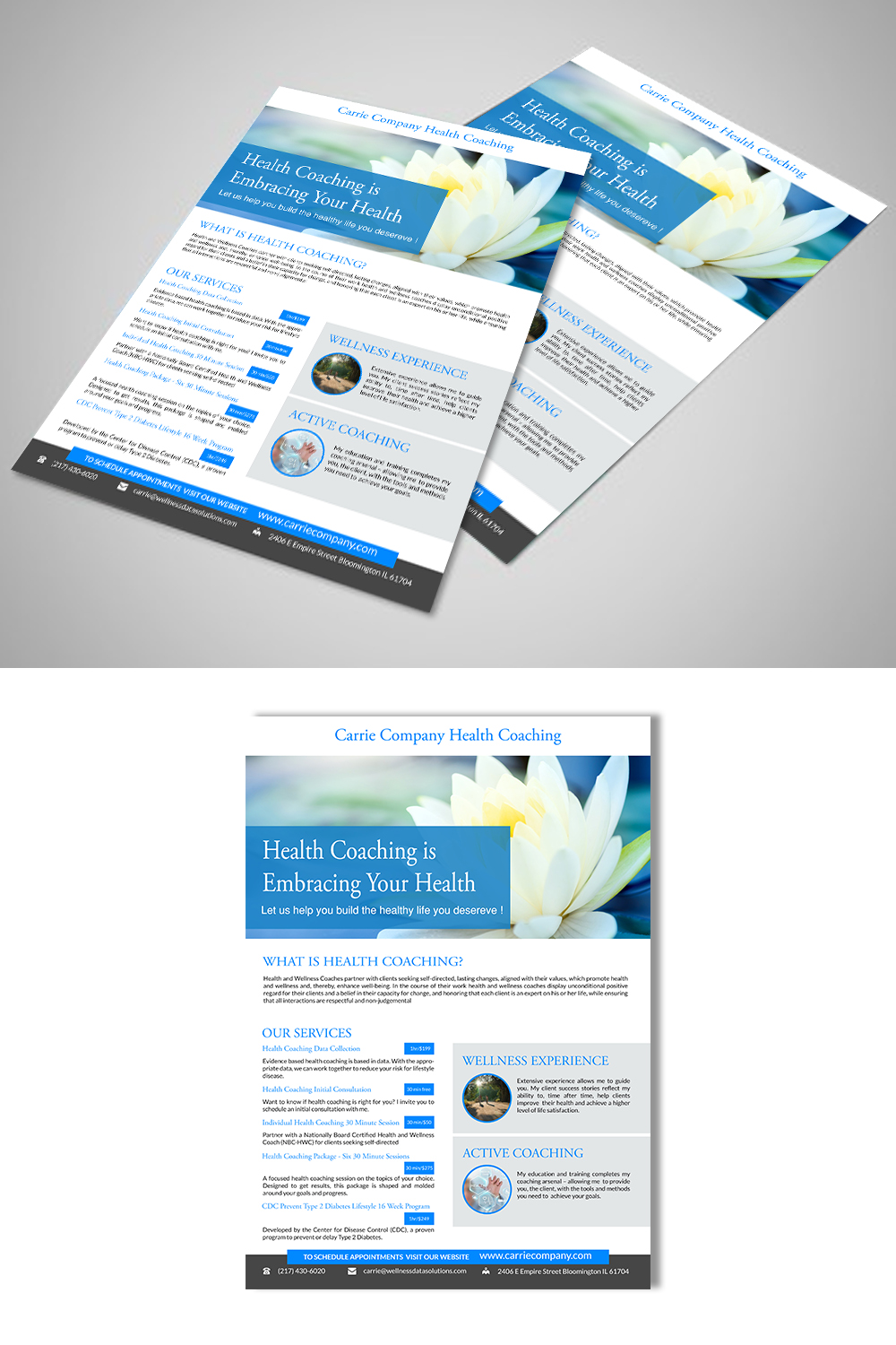 Flyer Design by debdesign for Carrie Company Health Coaching | Design #19792114