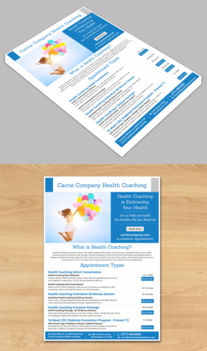 Flyer-Design von ecorokerz für Carrie Company Health Coaching | Design #19791840