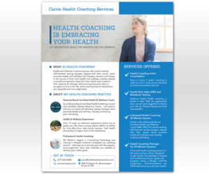 Carrie Company Health Coaching | Diseño de Flyer por Luniere Designs