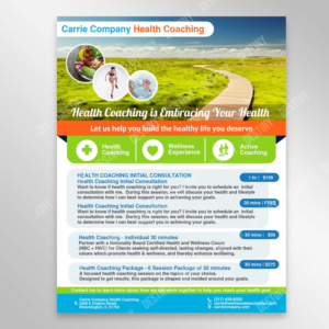 Flyer Design by DA. for Carrie Company Health Coaching | Design: #19793655