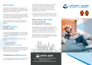 Flyer Design by ColorDrops for Upper Edge Property Management Inc. | Design: #19816975