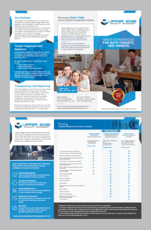 Flyer-Design von Achiver für Upper Edge Property Management Inc. | Design: #19809003