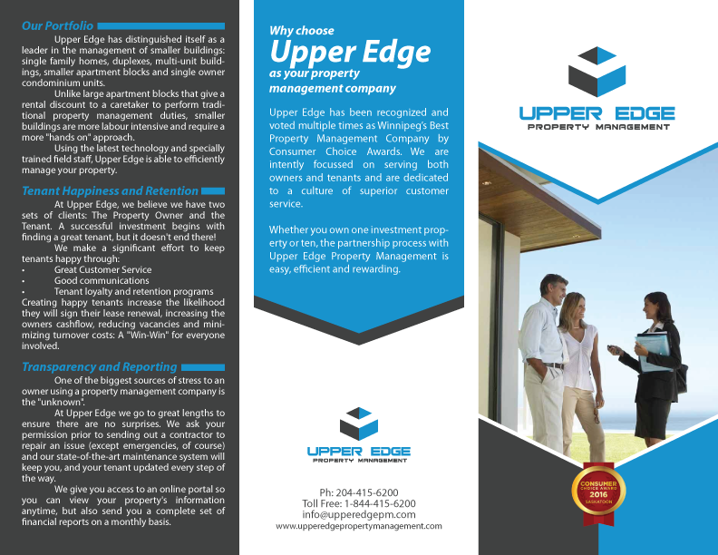 Flyer Design by raigraphics for Upper Edge Property Management Inc. | Design #19818436