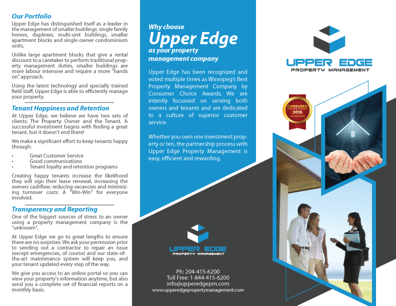 Flyer Design by raigraphics for Upper Edge Property Management Inc. | Design #19819529