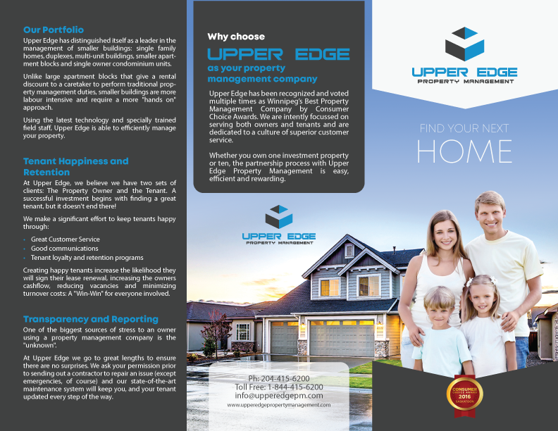 Flyer Design by raigraphics for Upper Edge Property Management Inc. | Design #19836607