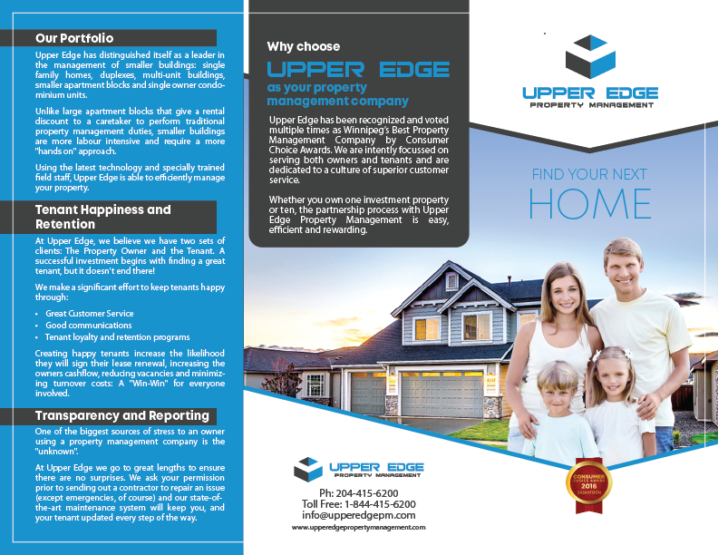 Flyer Design by raigraphics for Upper Edge Property Management Inc. | Design #19840356