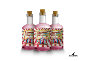 A label for a gin called Strawberry Candy Floss Gin | Label Design by Shark1