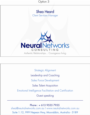 Business Card Design by Parimal for Neural Networks Consulting Pty Ltd | Design: #2913253