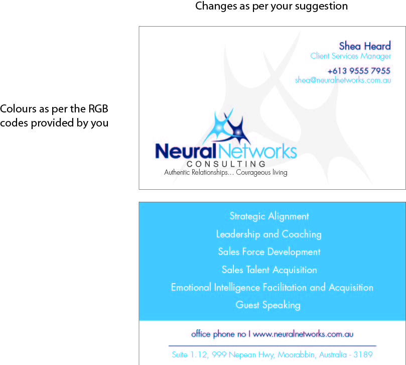 Business Card Design by Parimal for Neural Networks Consulting Pty Ltd | Design #3035332