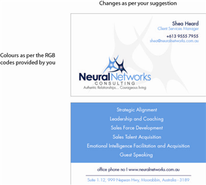Business Card Design by Parimal for Neural Networks Consulting Pty Ltd | Design: #3035332