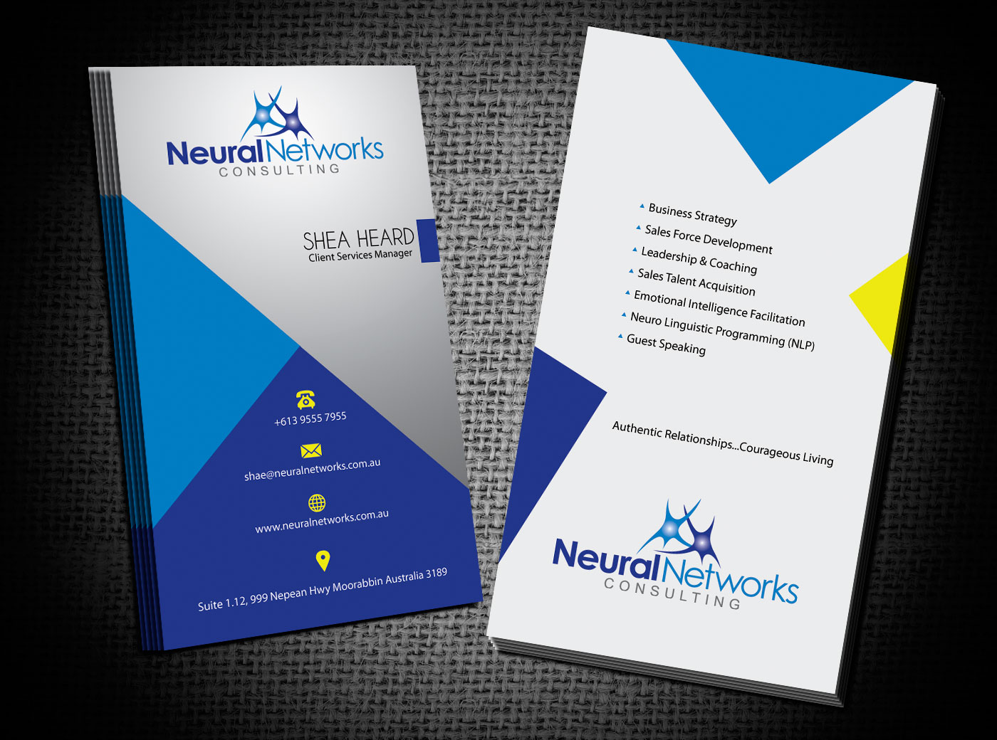 Business Card Design by Akwebdesigner for Neural Networks Consulting Pty Ltd | Design #2933530