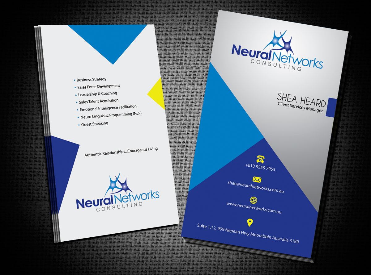 Business Card Design by Akwebdesigner for Neural Networks Consulting Pty Ltd | Design #2933542
