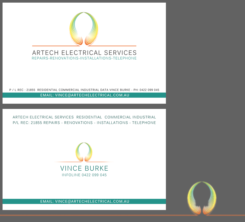 Business Card Design by duglas for Artech Electrical Services Pty Ltd | Design #2907554
