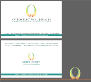 Design de Carte de Visite par duglas pour Artech Electrical Services Pty Ltd | Design : #2907554