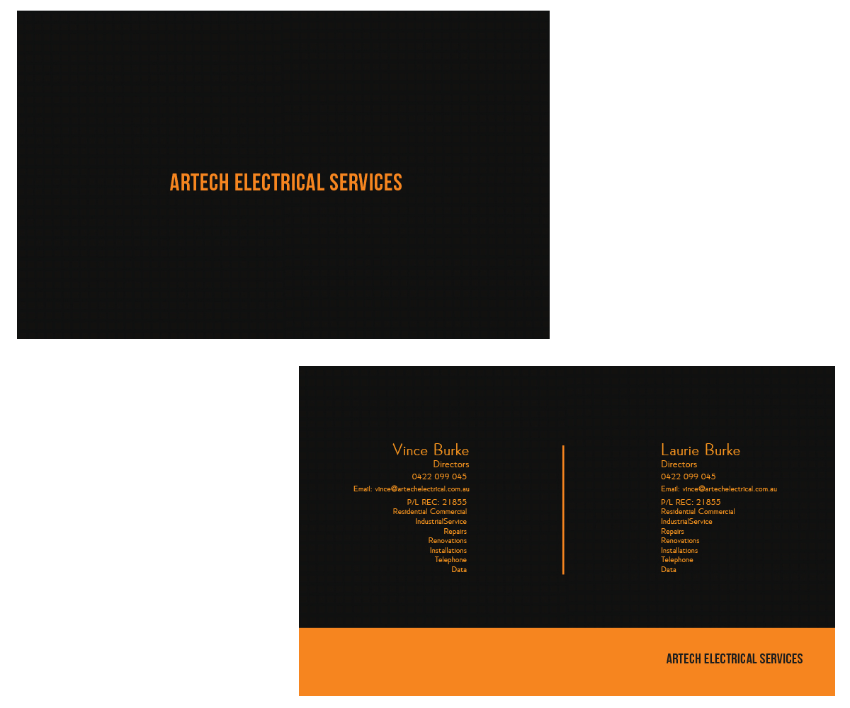 Design de Carte de Visite par shaikkazam pour Artech Electrical Services Pty Ltd | Design #2945815