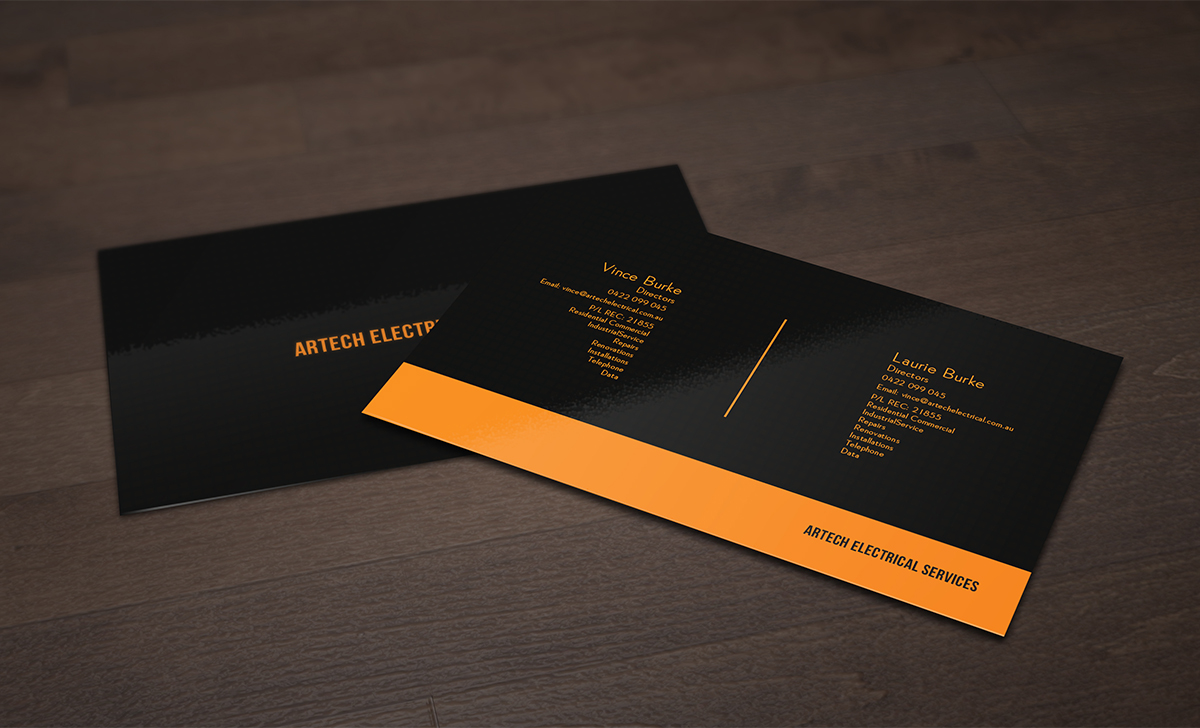 Diseño de Tarjeta de Presentación por shaikkazam para Artech Electrical Services Pty Ltd | Diseño #2945828