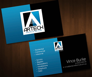Design de Carte de Visite par ZETA pour Artech Electrical Services Pty Ltd | Design : #2920953
