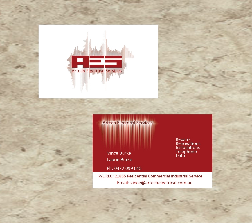 Design de Carte de Visite par mayangdesenyo pour Artech Electrical Services Pty Ltd | Design : #2912424
