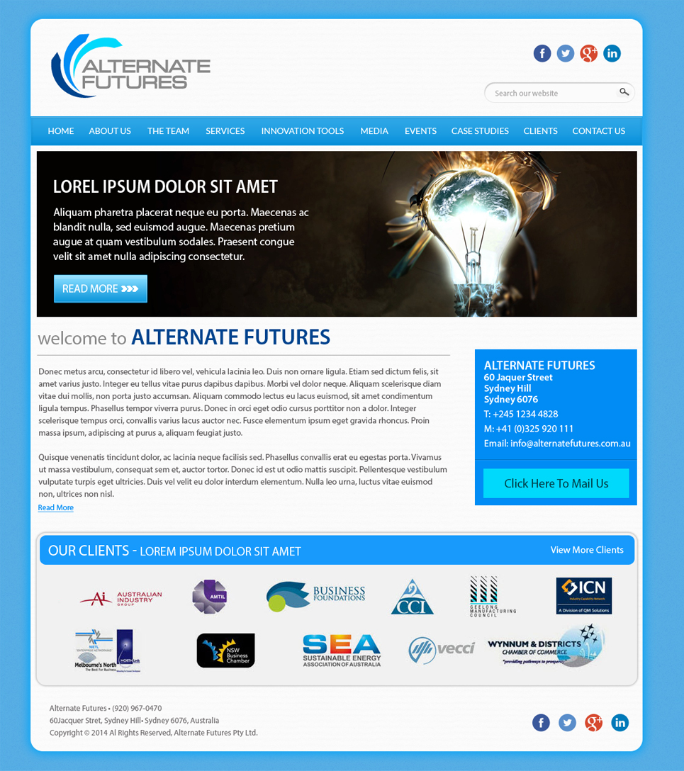 Web Design par Expert Designer pour Alternate Futures Pty Ltd | Design #2930800