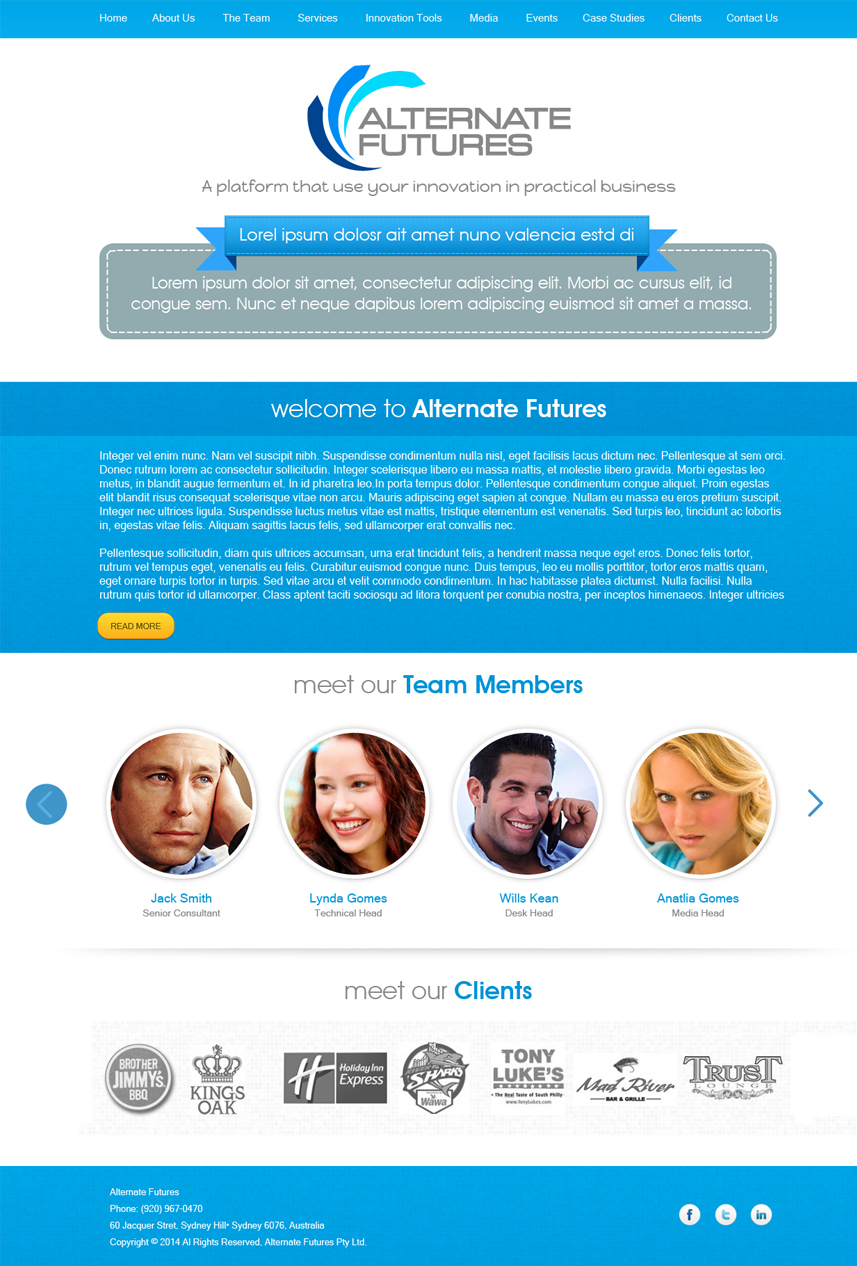 Diseño Web por Expert Designer para Alternate Futures Pty Ltd | Diseño #2947029