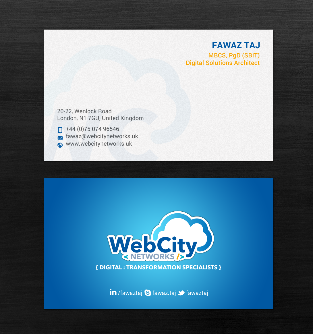 Business Card Design by chandrayaan.creative for this project | Design #19827362