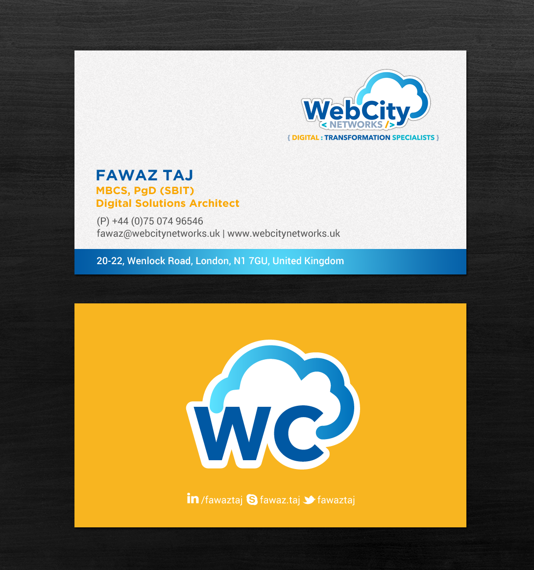 Business Card Design by chandrayaan.creative for this project | Design #19827376