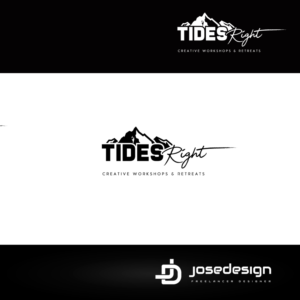 TidesRight. . Need to see logo with name alone as well as with tag line Creative Workshops & Retreats. | Logo Design by JoseDesign