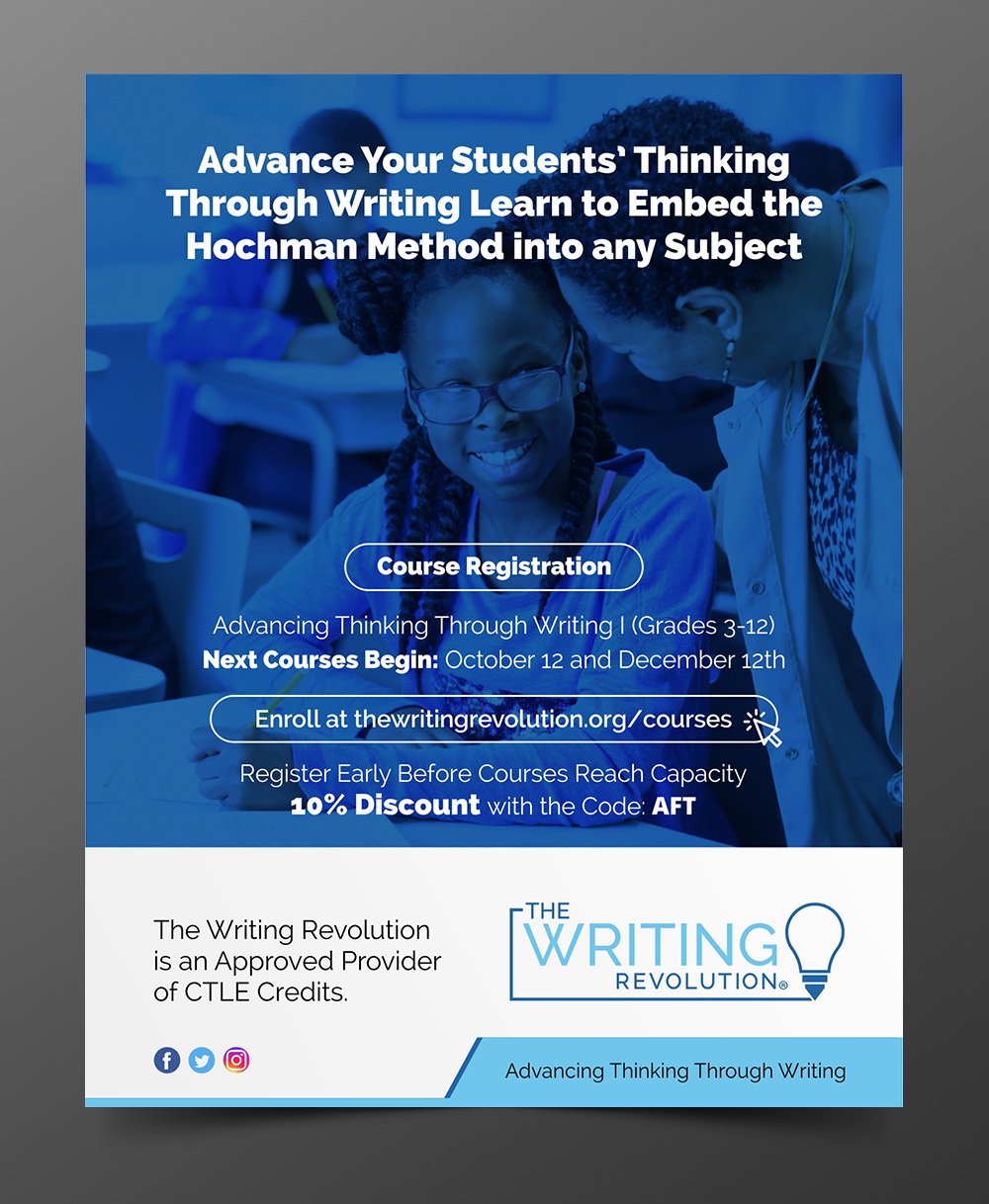 Design Publicitaire par OwnDesign pour The Writing Revolution | Design #19808686