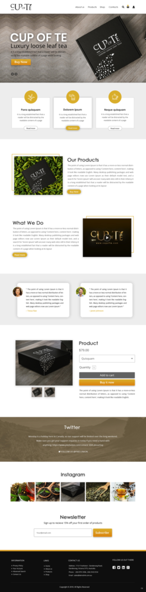 Shopify-Design von pb für Cup of Té | Design: #19820952