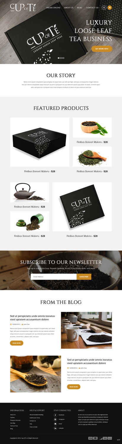 Shopify-Design von pb für Cup of Té | Design #19820958
