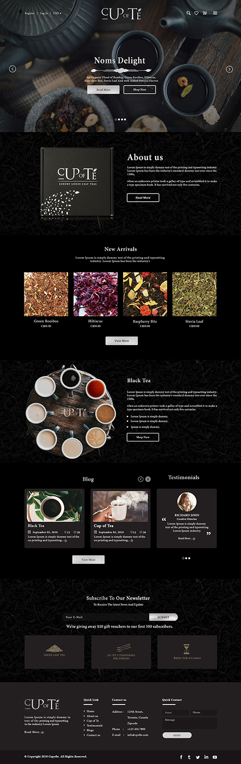 Shopify-Design von bdesigner9 für Cup of Té | Design #19840601