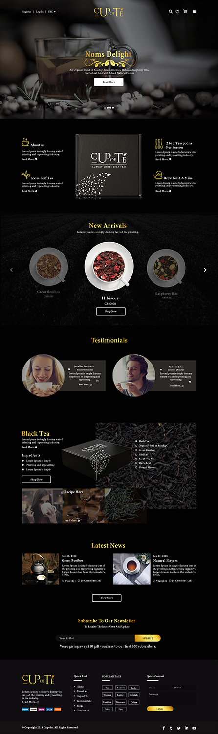 Shopify-Design von bdesigner9 für Cup of Té | Design #19850360