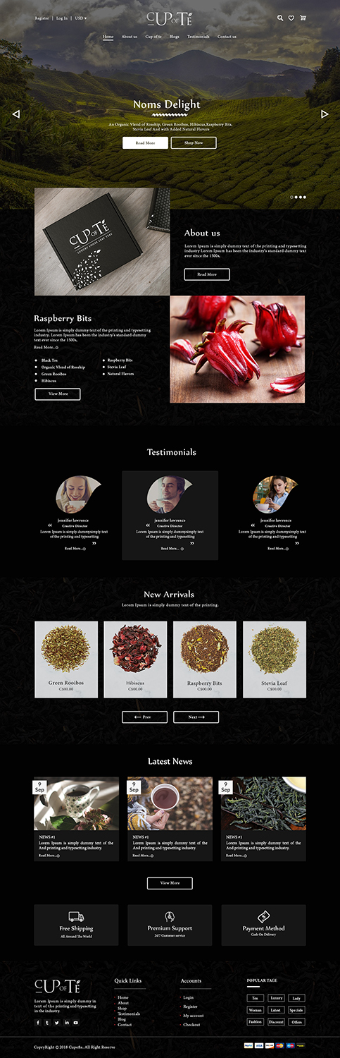Diseño de Shopify por bdesigner9 para Cup of Té | Diseño #19850361