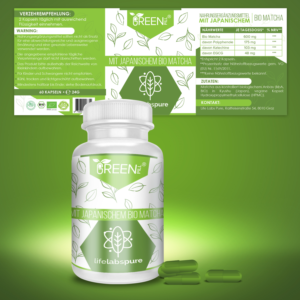 Fresh-looking quality Label Design needed for Matcha Supplement | Packaging Design by Maxo-Biz