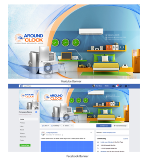 FB and Youtube banner design for HVAC company | Diseño Gráfico por Navisol Creatives