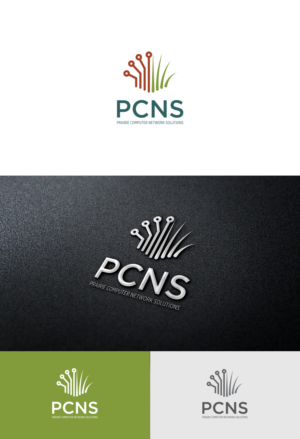 PCNS or Prairie Computer Network Solutions | Logo Design by Paperfox Designs