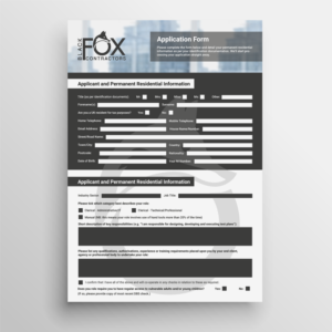 BlackFox Contractors - Application form | Word Template Design by HamzaMalik