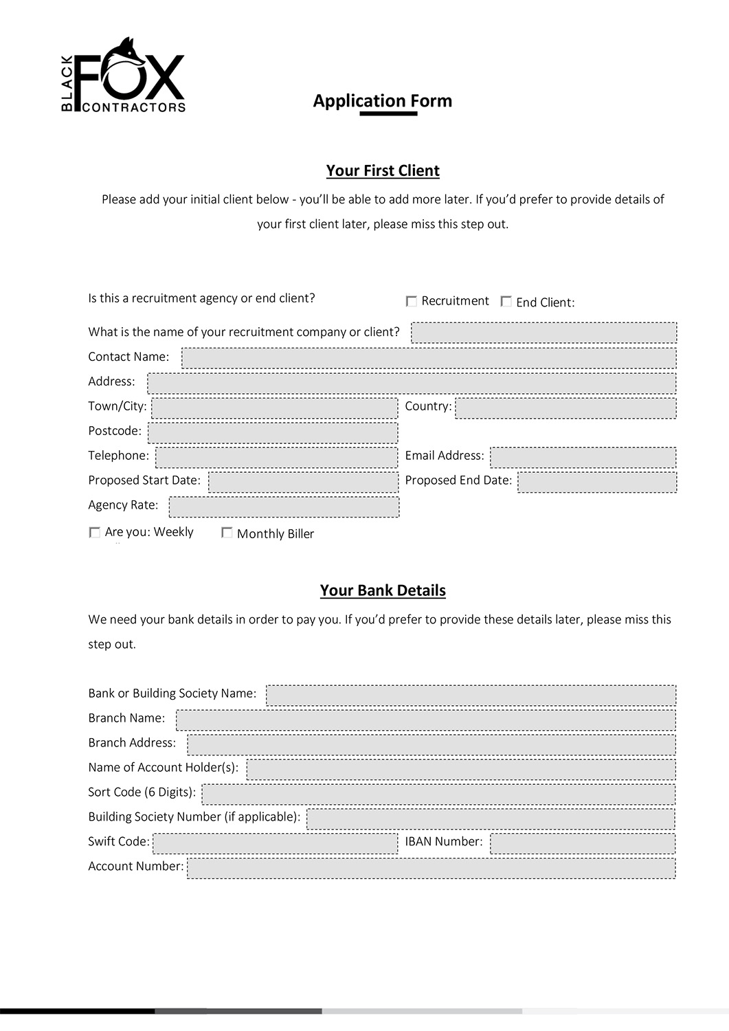 Word Template Design by nafizrahat for Black Fox Contractor | Design #19859926