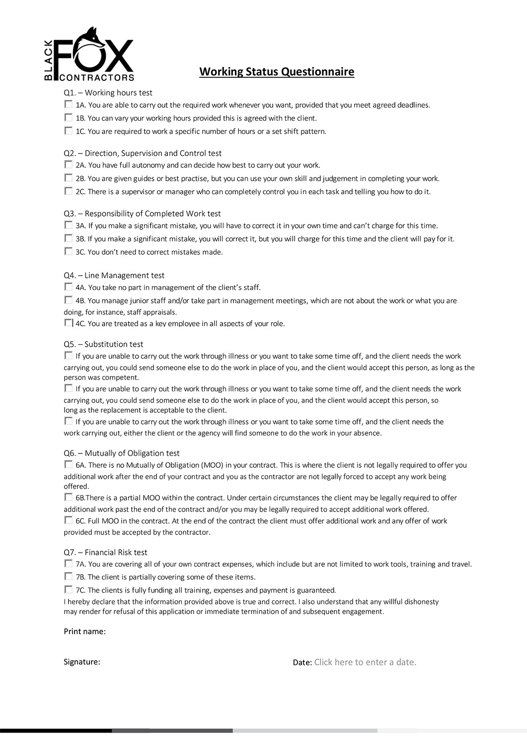 Diseño de Plantilla de Word por nafizrahat para Black Fox Contractor | Diseño #19859929