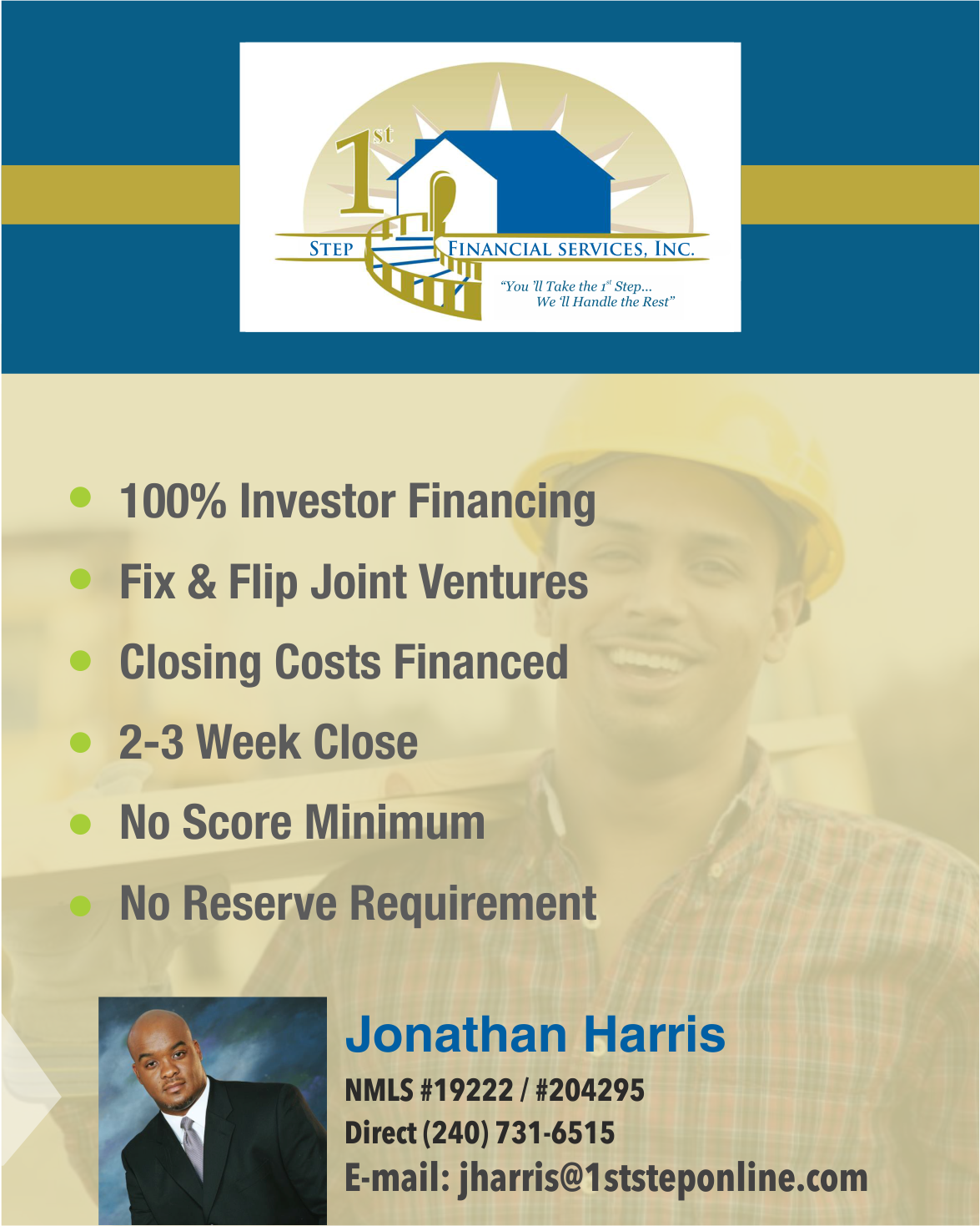 Graphic Design by Pint & Promotional Projects for 1st Step Financial Services, Inc. | Design #19839314