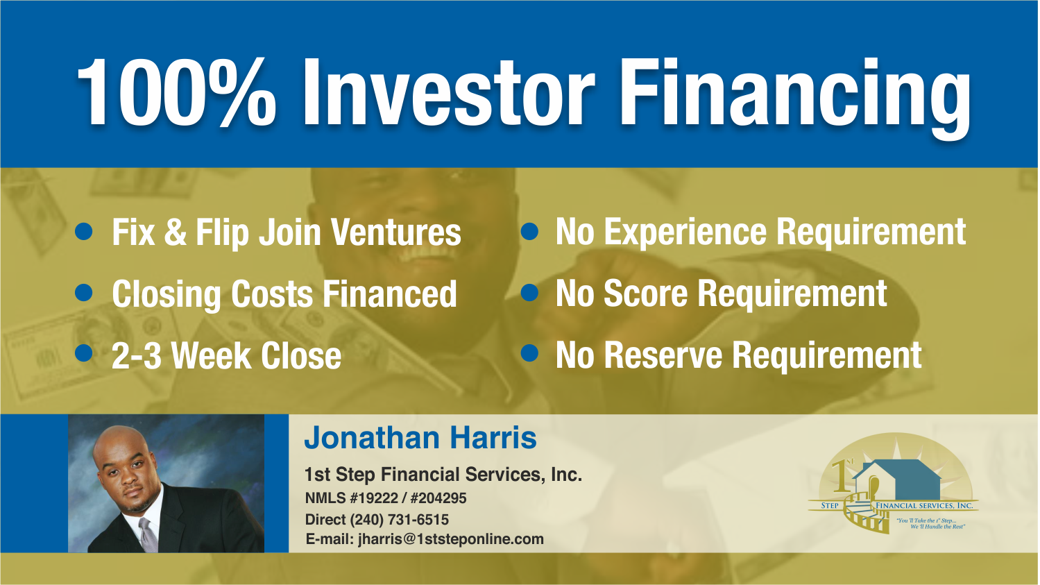 Graphic Design by Pint & Promotional Projects for 1st Step Financial Services, Inc. | Design #19841488