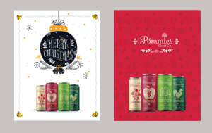Pommies Cider Christmas Card | Design de Carte de Voeux par Miketerashi